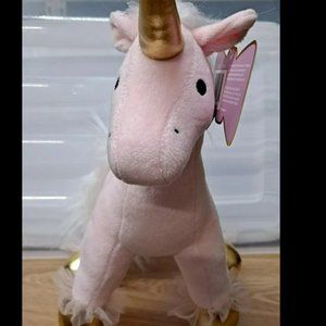 FAO Schwarz Petit Bon Unicorn Stuffed Animal 10" baby girl decor New